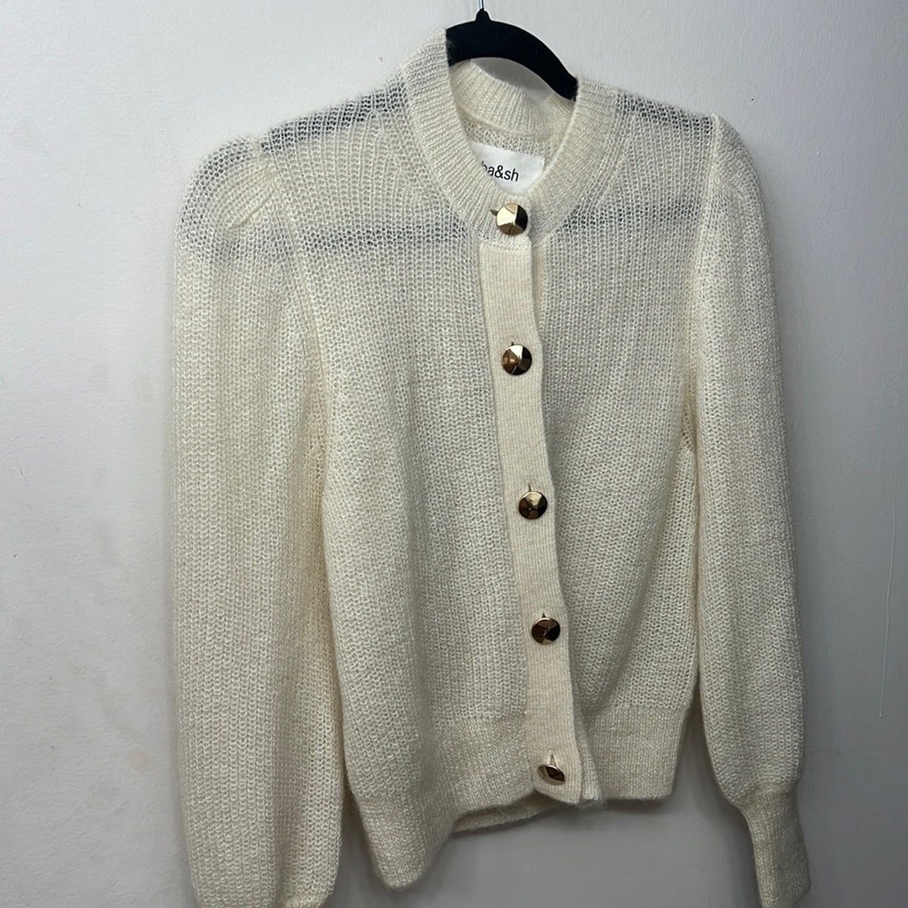 Never worn ba&sh cardigan - cream with gold buttons